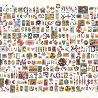 Tony Albert, Girramay/Yidinyji/Kuku Yalanji peoples b.1981 / Moving the line 2018 / Vintage playing cards, coasters and matchboxes mounted on board / 163.5 x 134cm (comp., irreg.) / Commissioned 2018 with funds from the Future Collection through the Queensland Art Gallery | Gallery of Modern Art Foundation 2018 / Collection: Queensland Art Gallery | Gallery of Modern Art / © Tony Albert