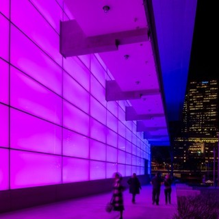 James Turrell, United States b.1943 / Night Life 2018 / Architectural light installation / Commissioned 2017 to mark the 10th anniversary of the opening of the Gallery of Modern Art. This project has been realised with generous support from the Queensland Government; Paul, Sue and Kate Taylor; the Neilson Foundation; and the Queensland Art Gallery | Gallery of Modern Art Foundation Appeal / Collection: Queensland Art Gallery | Gallery of Modern Art / © James Turrell