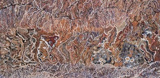 Mavis Ngallametta / Kugu-Uwanh people, Putch clan / Australia 1944–2019 / Ngak-pungarichan (Clearwater) 2013 / Natural pigments and charcoal with acrylic binder on linen primed in synthetic polymer paint / 200 x 290cm / Purchased 2013. QAGOMA Foundation / Collection: QAGOMA / © Estate of Mavis Ngallametta